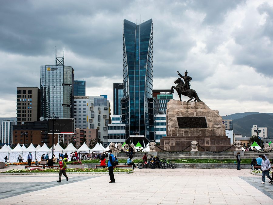 Sukhbaatar Square in central Ulaanbaatar, Mongolia